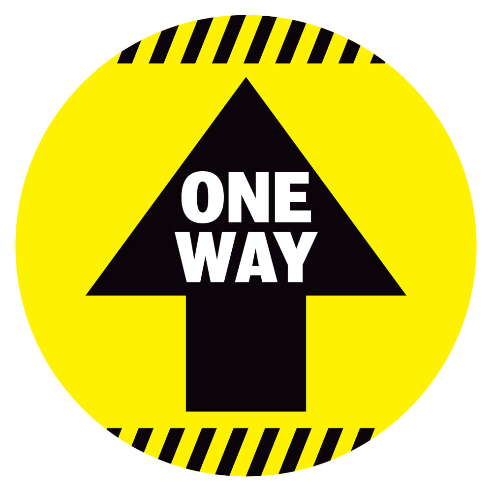 Caution Lines One Way Arrow Floor Decal