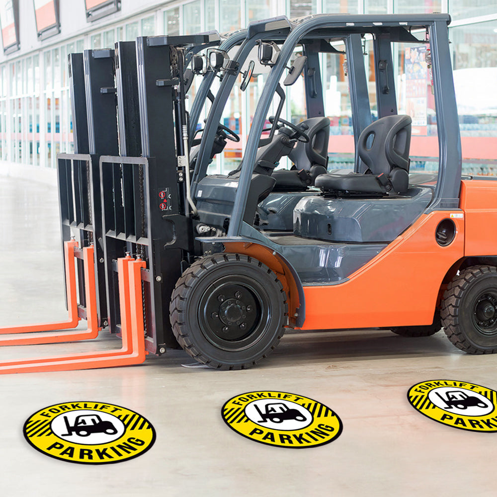 Yellow Forklift Parking Floor Decal