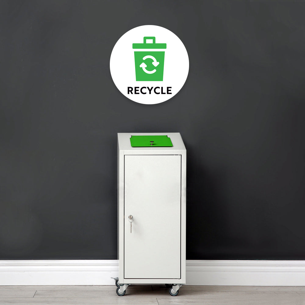 White Recycle Floor Decal