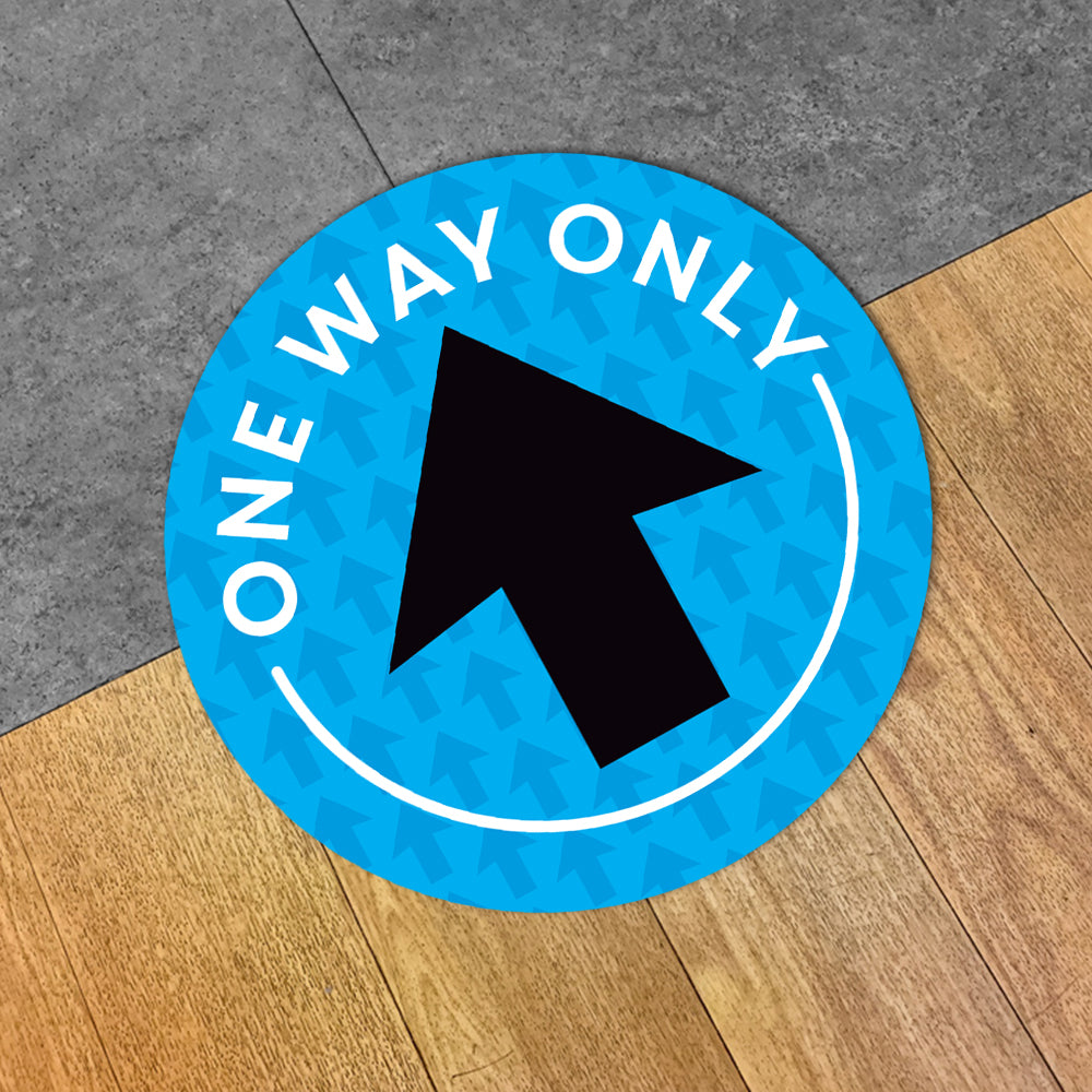 One Way System Floos Sticker Blue One Way Only Arrow Floor Decal – Xstamper Online