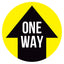 Yellow One Way Arrow Floor Decal