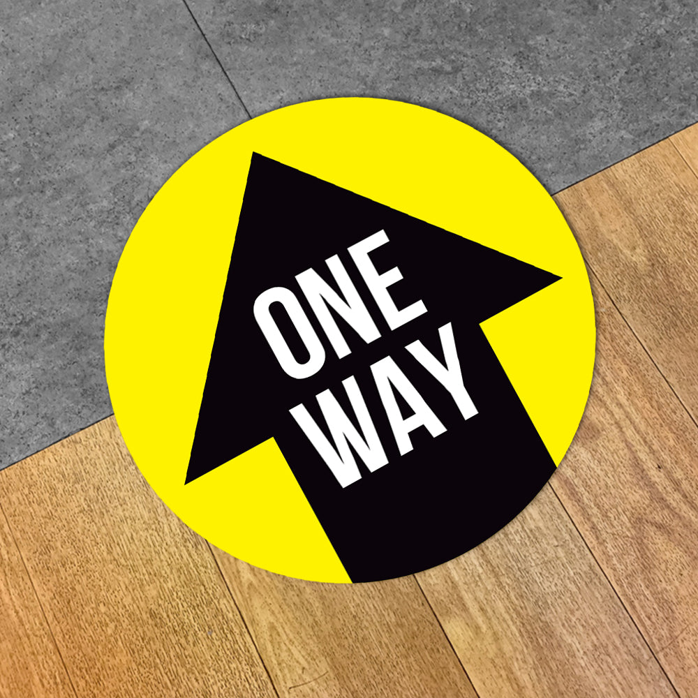 One Way System Floos Sticker Yellow One Way Arrow Floor Decal – Xstamper Online