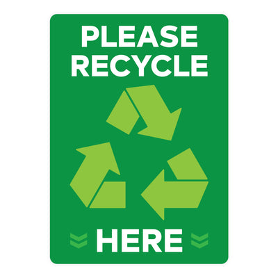 Please Recycle Here Warehouse Safety Sign
