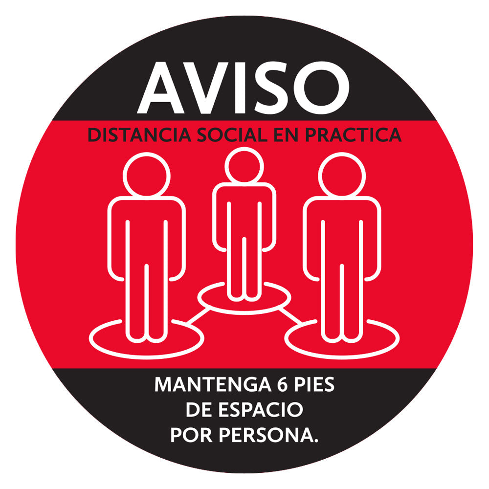 Calcomanías De Piso De Distancia Social En Uso