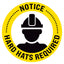 Notice Hard Hats Required Floor Decal