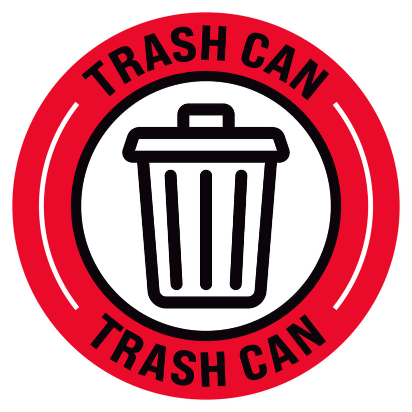 Red Trash Can Floor Decal Xstamper Online