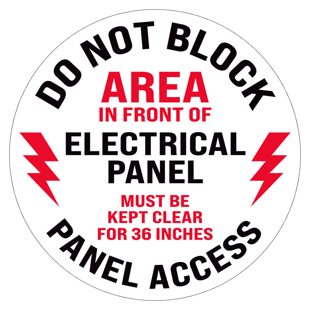 Do Not Block Area In Front of Electrical Panel Floor Decal – Xstamper ...